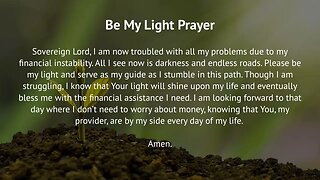 Be My Light Prayer (Prayer for Financial Stability)