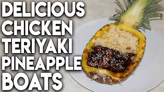 Delicious Home Made Chicken Teriyaki Pineapple Boats