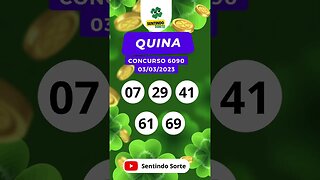 🍀 Resultado QUINA 6090 | Sentindo Sorte