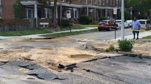 Water Main Break Causes Sinkhole in Northeast Baltimore