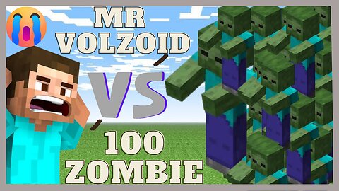 minecraft mobs battle, Mr volzoid vs 100 zombie Minecraft, mob battle, #minecraft