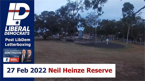 8:00pm 27 Feb 2022 - LibDem Letterboxing: Neil Heinze Reserve, West Essendon