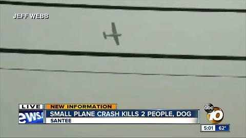 Small plane crash kills 2 people, dog