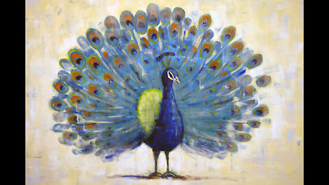Time Lapse Speed Painting / Peacock art Amy Giacomelli