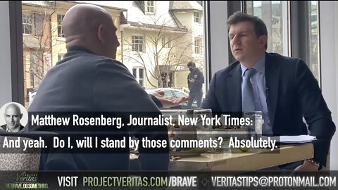 NYT Reporter tells O’Keefe he “Absolutely” stands by comments made on undercover video