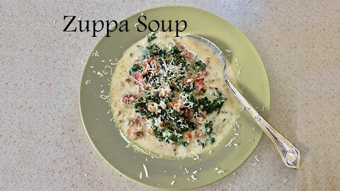 I cooked Zuppa Soup today./今天我煮了羽衣甘藍義大利香腸湯