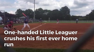 One-Handed Little Leaguer Crushes His First Ever Home Run