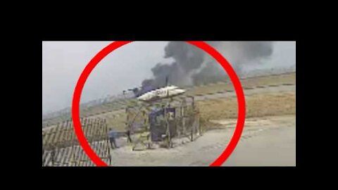 US Bangla Plane Crash Kathmandu Airport CCTV footage