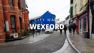Virtual walking tour Wexford [4K Relaxing Rain Drop Sounds, NO AD breaks]