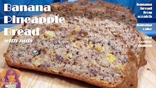 Banana Pineapple Bread Recipe With Nuts From Scratch | Banana Cake | EASY RICE COOKER CAKE RECIPES