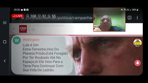 Ao vivo: PT e lula diz que Bolsonaro come gente. Mais fácil lula comer