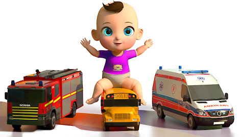 Mini Cars & Street Vehicles On Round Tracks Sliders | 3D Animated Videos For Babies & Kids