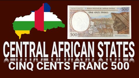 Old Banknote: Central African States Cinq Cents Franc 500 1993-2002