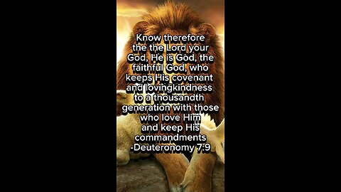 Verse of The Day: Deuteronomy 7:9