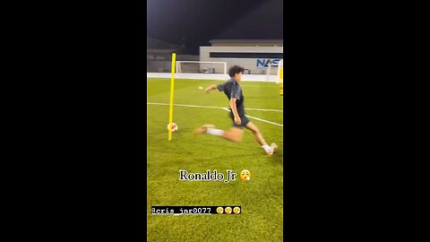 Cristiano Ronaldo and his son jr practicing free kick