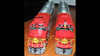 Santa Fe Ho Scale Model Trains Running