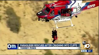 Paraglider rescued from cliff crash