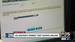 Arizona driver's permit test going online