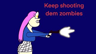 School girl shooting zombies