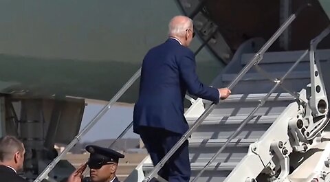Biden Trips TWICE Using The Short Stairs On Air Force One