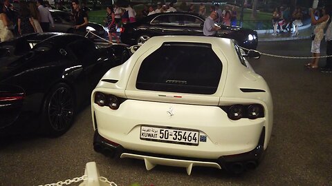 💸💸[4k 60p] Matte White Ferrari 812 Superfast Tailor Made and Porsche 918 Spyder and Chalk GT2 RS💸💸