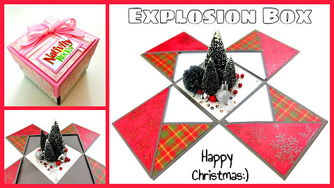 DIY scrapbooking crafts: Christmas explosion gift box