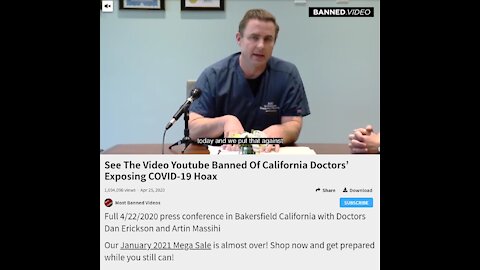 See The Video Youtube Banned Of California Doctors’ Exposing COVID-19 Hoax 1,694,096 views