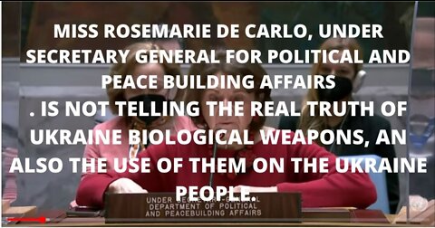 MISS ROSEMARIE DE CARLO, UNDER SECRETARY GENERAL FOR POLITICAL AND PEACE BUILDING AFFAIRS. IS NOT