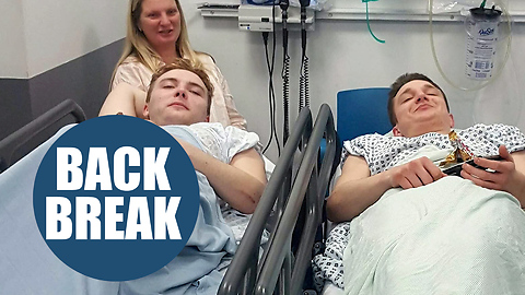 Pals who both broke backs after falling from rope swing needed seven emergency service units