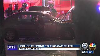 Police respond to 2-car crash in West Palm Beach