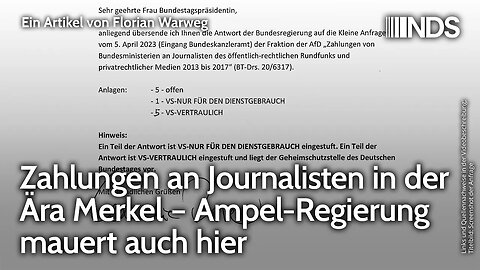 Zahlungen an Journalisten in der Ära Merkel – Ampel-Regierung mauert auch hier | Florian Warweg NDS