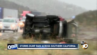 Storm dump rain across southern California