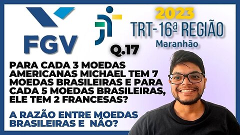 Frações com denominadores diferentes | Questão 17 TRT 16 MA 2023 | Banca FGV | Michael coleciona...