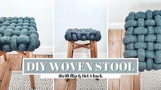 DIY IKEA HACKS and THRIFT FLIP - Creating Stylish Woven Stool
