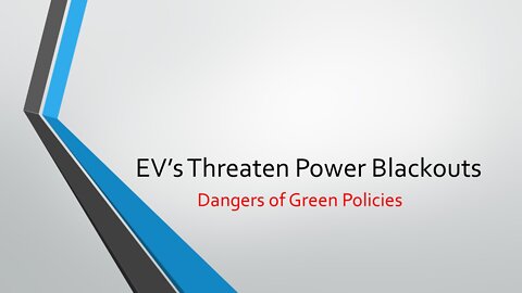 EV's Threaten Power Blackouts