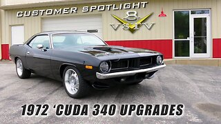 1972 Plymouth Cuda 340 Upgrades and Fuel Injection Video at V8 Speed & Resto Shop