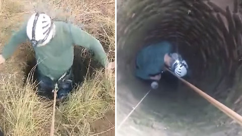 Heroes Save "Christmas" the Blind Dog from a Deep Well
