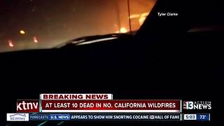 Wildfires tear through northern California