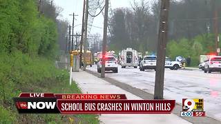 At least 11 children hurt when school bus, other vehicles crash on Winton Road