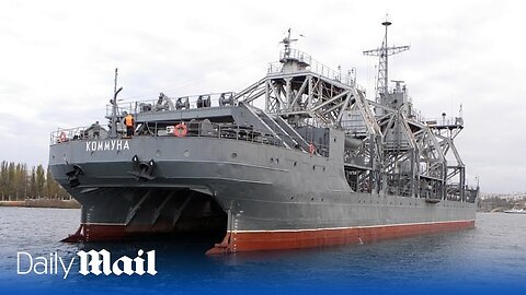 Russian ship ‘Kommuna’ hit by Ukraine R-360 Neptune anti-ship missile in the port city of Sevastopol