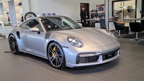 [8k] Porsche 992 Turbo S GT Silver in 8k SUPERRESOLUTION at Porsche Center Danderyd