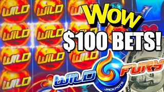 $100 BETS ON WILD FURY HIGH LIMIT SLOT MACHINE!