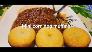 What did we make from the food bank? mini was corn dog muffins #corndogs #muffins