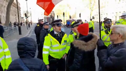 Police Push Fiona Rose Dimond anti Trudeau Demonstration 7 March 2022 #metpolice