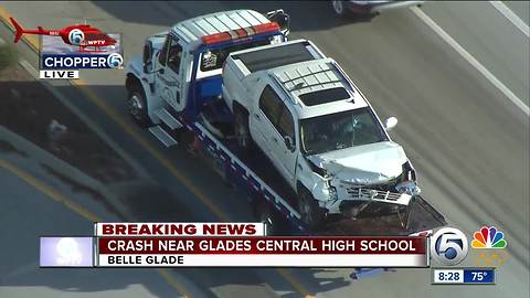 Two-vehicle crash near Glades Central High School