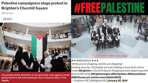 Brighton Palestine Protest Churchill Square Shopping Centre 20th January 2024