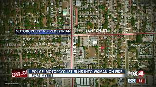 Motorcyclist Hits Woman on Bike