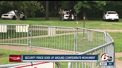 Gate now surrounds Confederate monument at Garfield Park after hammer attack
