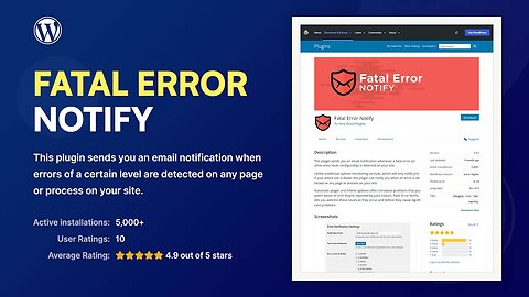 Find Website Errors with the Fatal Error Notify WordPress plugin