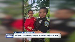 Toddler boy found sleeping on stranger's porch